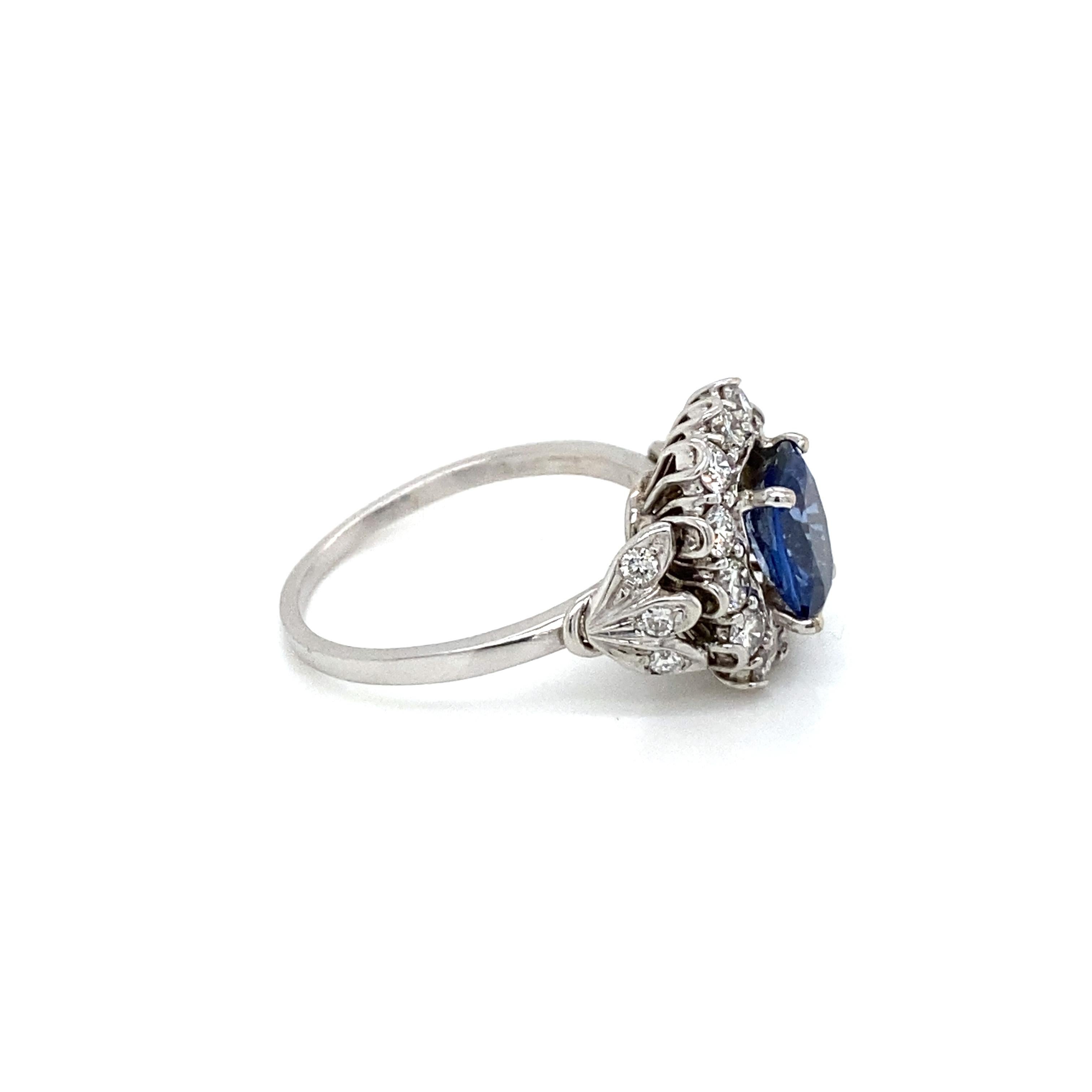 Belle Époque Sapphire Diamond Engagement Ring 6