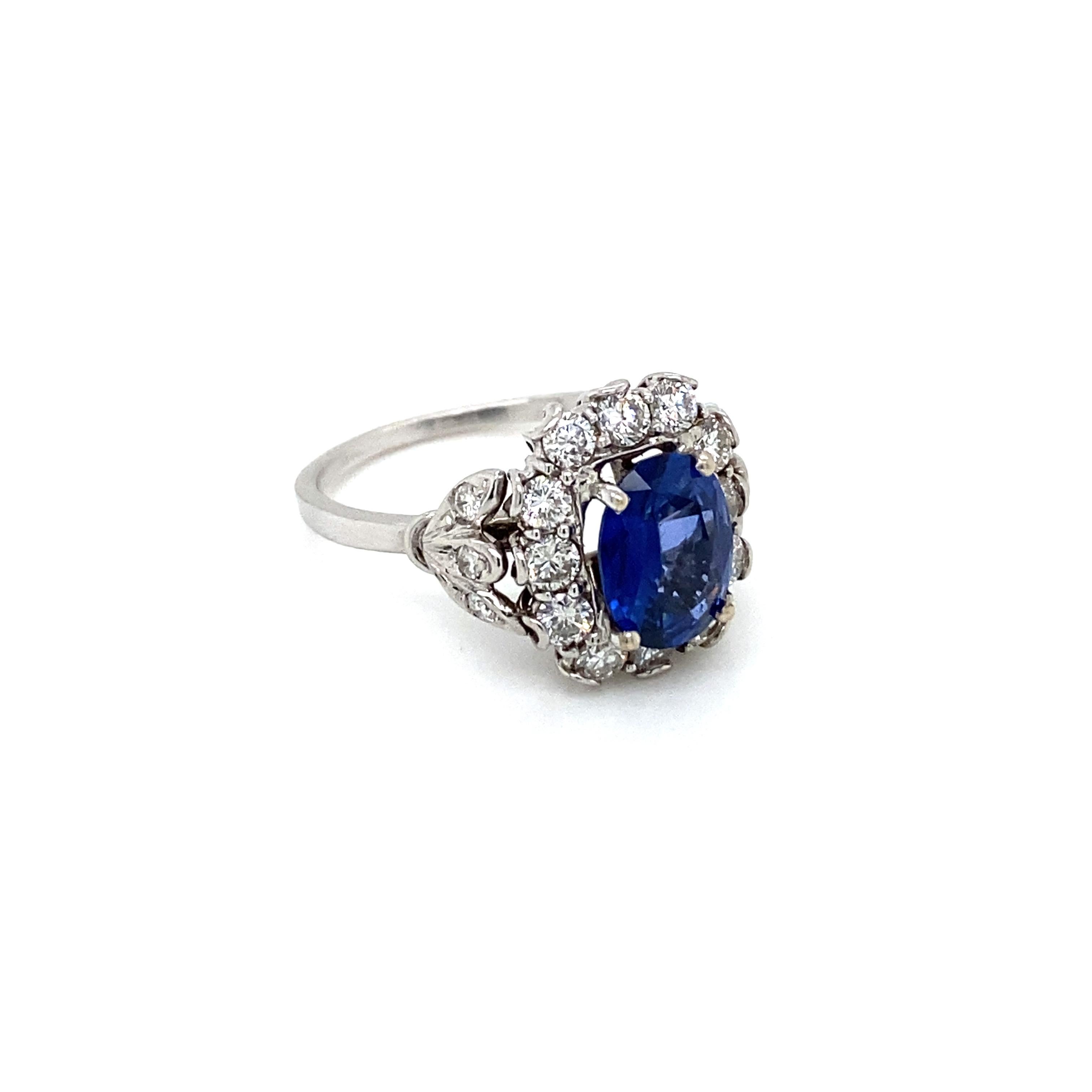 Oval Cut Belle Époque Sapphire Diamond Engagement Ring