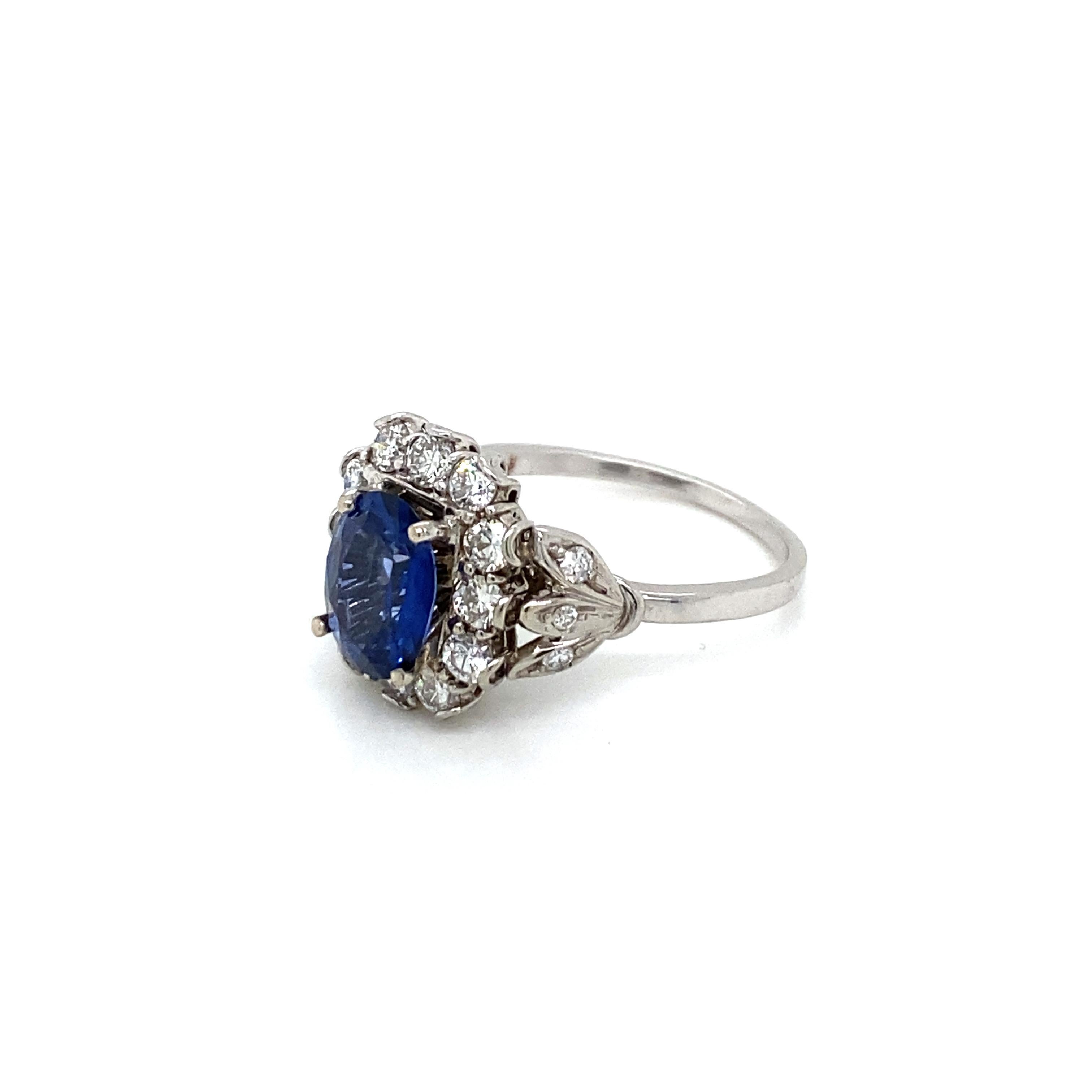 Belle Époque Sapphire Diamond Engagement Ring 1