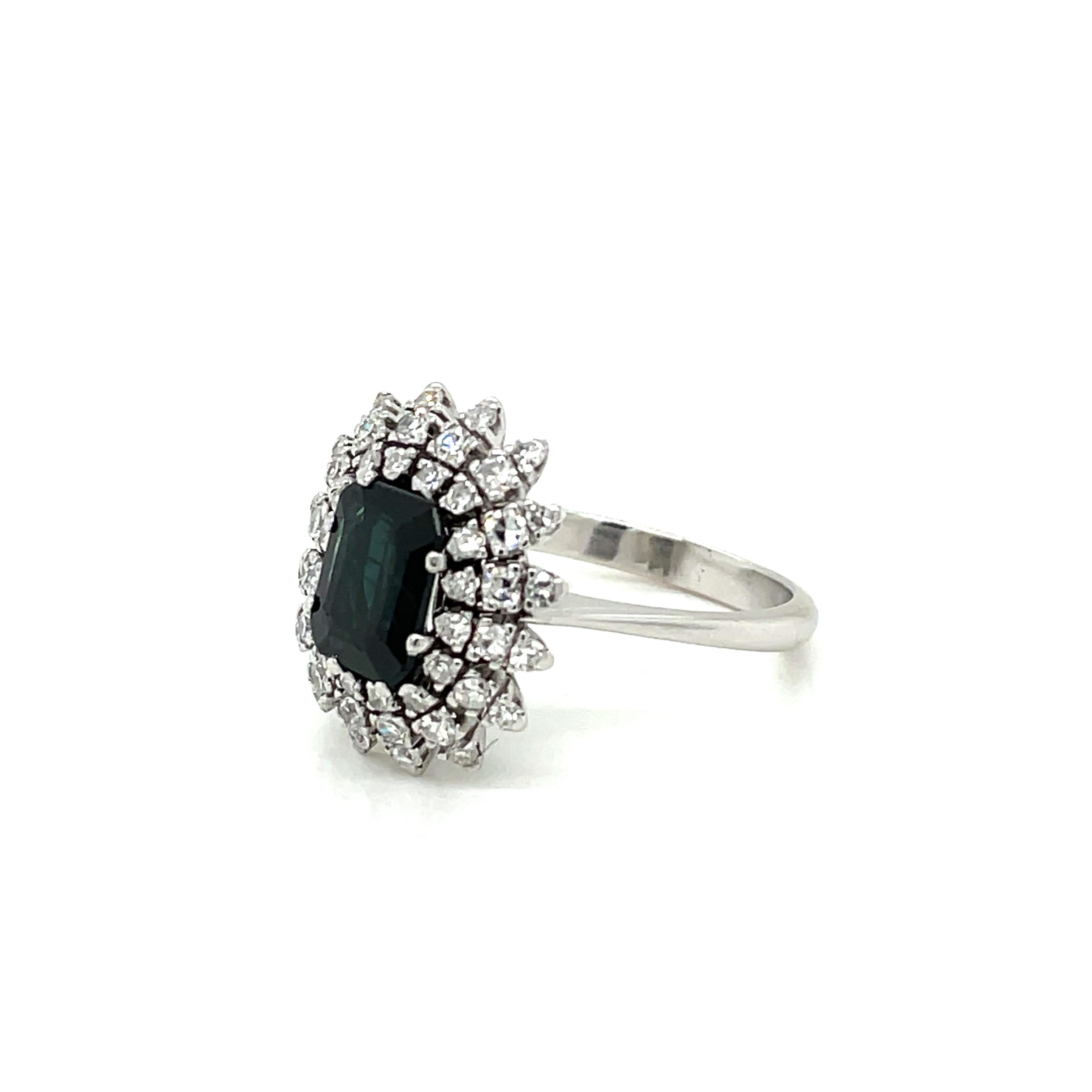 Belle Époque Sapphire Diamond Engagement Ring For Sale 2