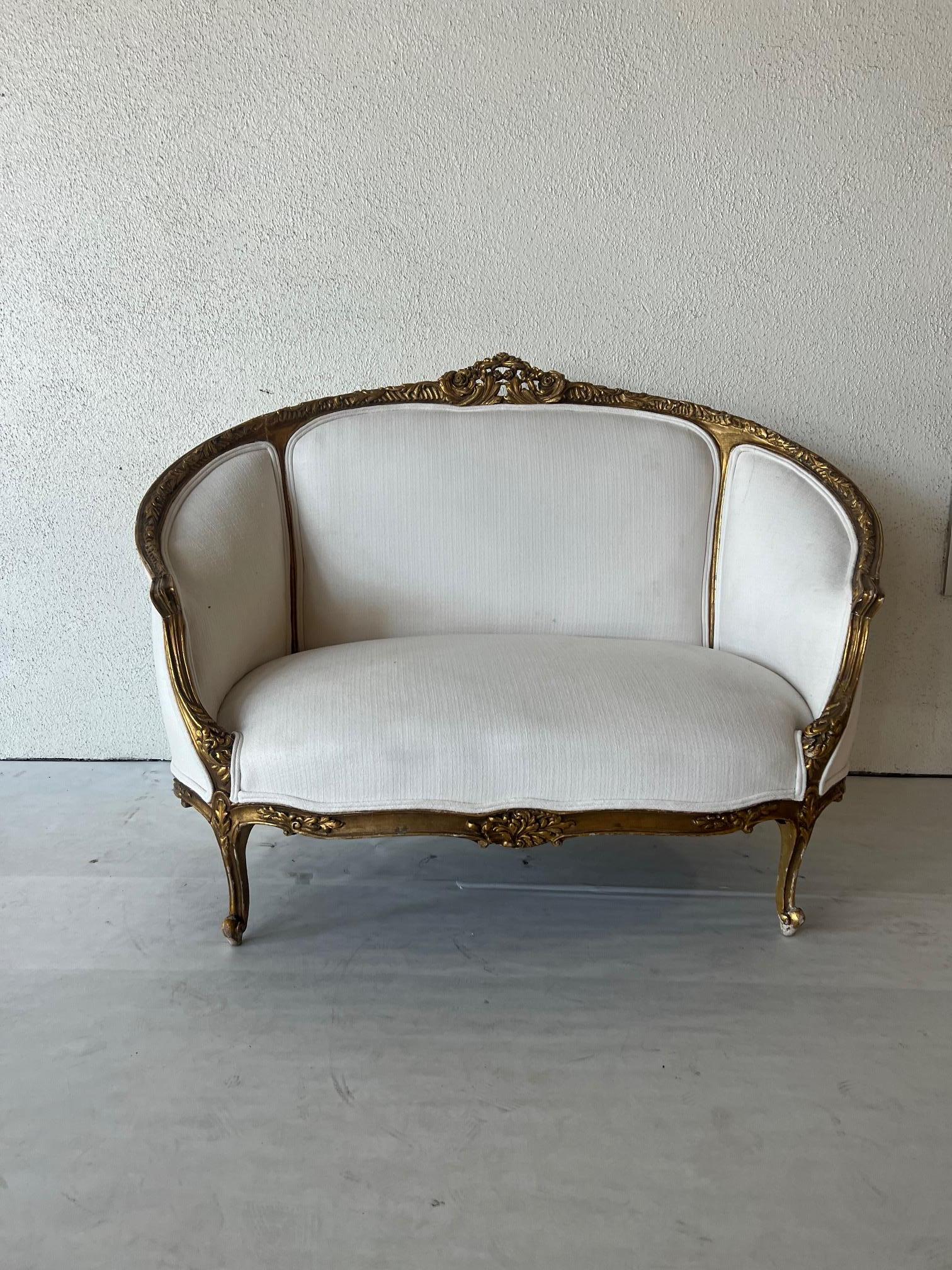 Fabric Belle Epoque Settee For Sale