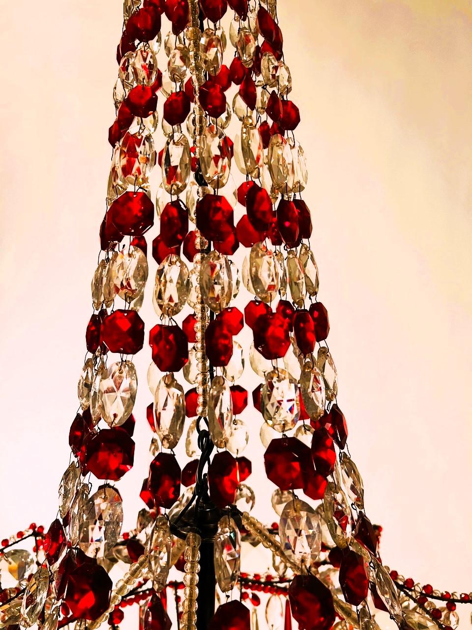 Belle Epoque Six-Light Crystal Chandelier, France In Good Condition For Sale In Alexandria, VA