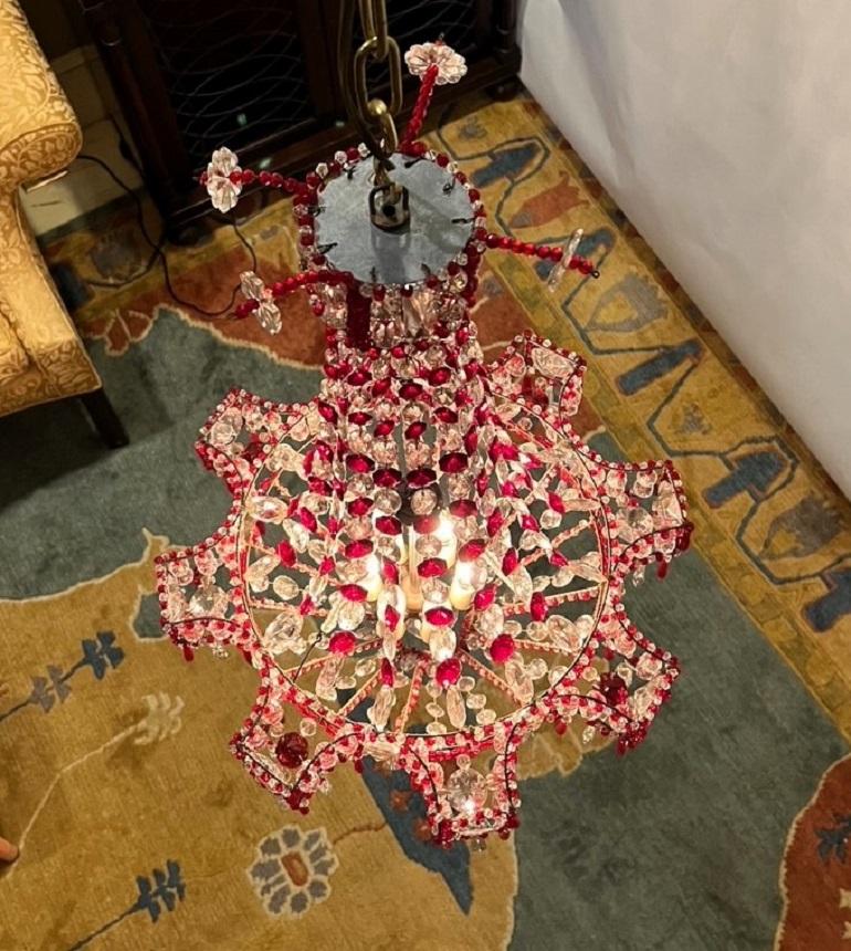 Belle Epoque Six-Light Crystal Chandelier, France For Sale 4