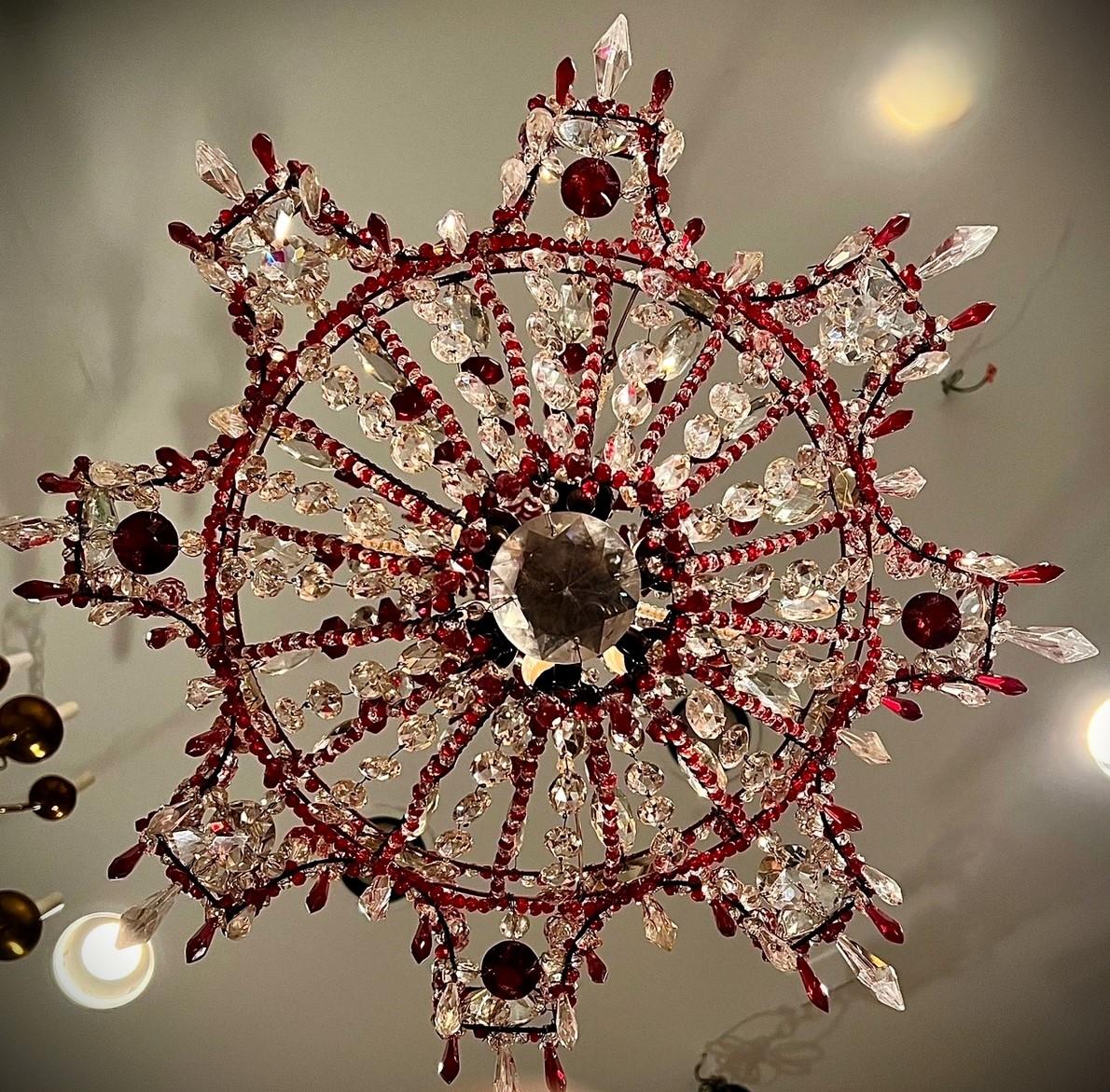 Belle Epoque Six-Light Crystal Chandelier, France For Sale 5