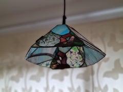 Belle Epoque Style Hanging Lamp Made of Handmade Tiffany Glass