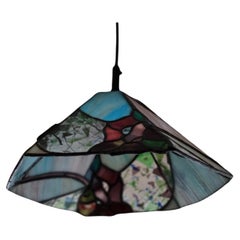 Belle Epoque Style Hanging Lamp Made of Handmade Tiffany Glass