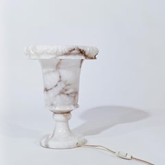 Belle Époque style. Veined alabaster table lamp, Spain, 1950s