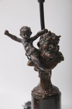Belle Epoque Table Lamp with Satyr and Putti