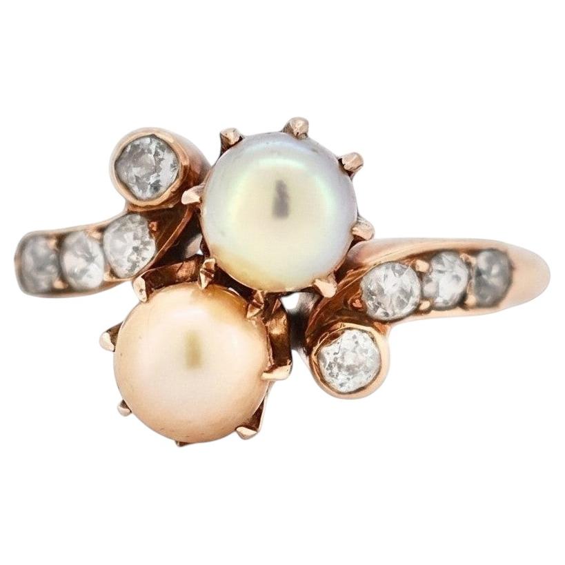Belle Époque Toi et Moi Pearl Ring - Antique 1900s