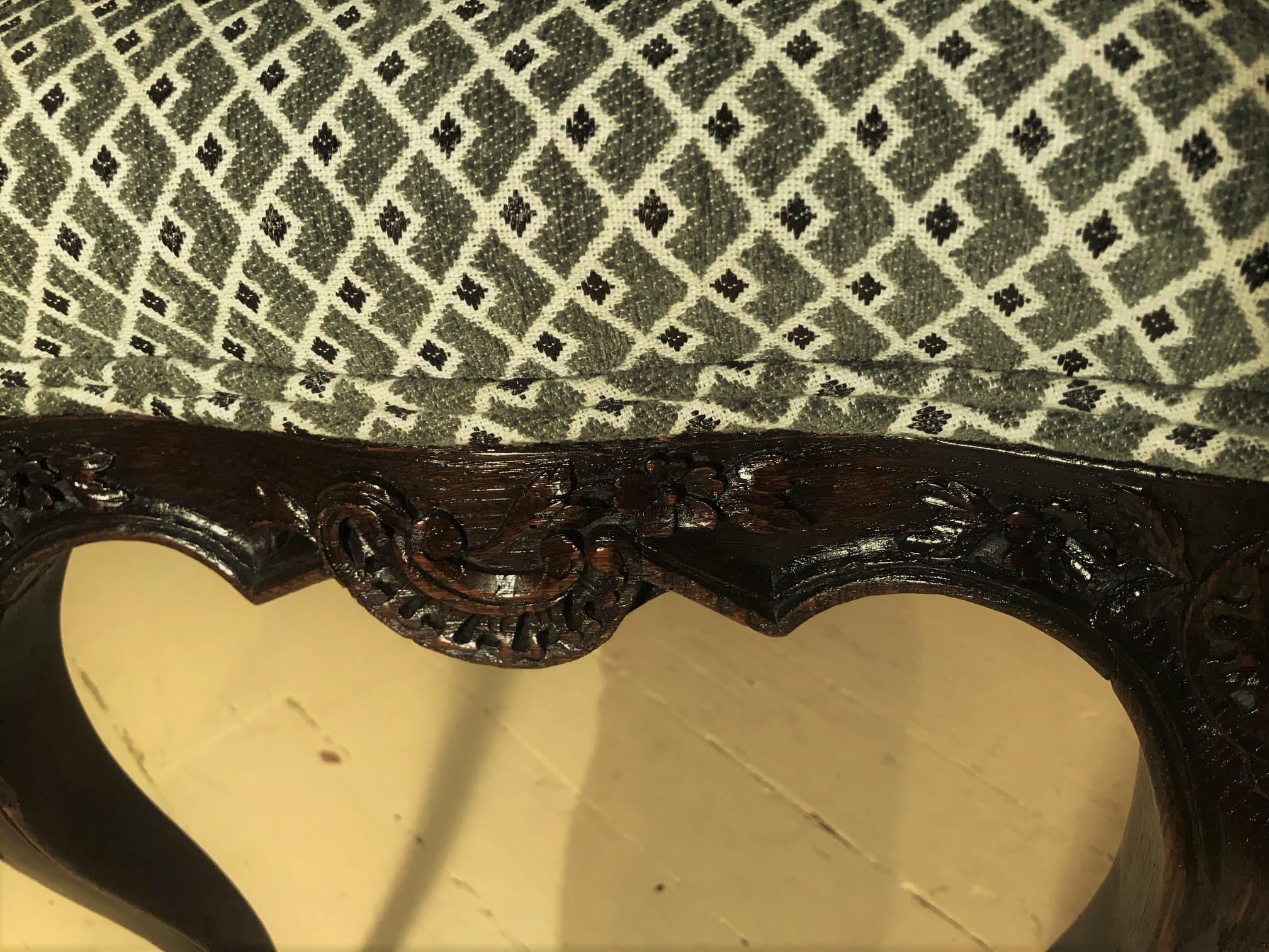 Belle Epoque Upholstered Bench, Circa:1890, France For Sale 1