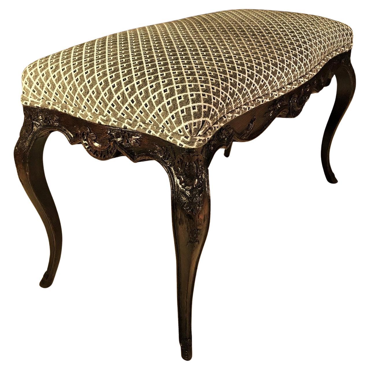 Belle Epoque Upholstered Bench, Circa:1890, France For Sale