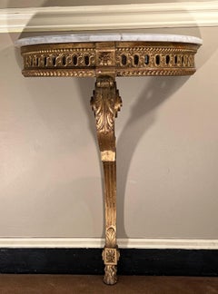 Belle Epoque Wall-Mounted Console With Marble Top, France, Circa:1875