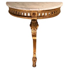 Console murale Belle Époque avec plateau en marbre, France, vers 1875