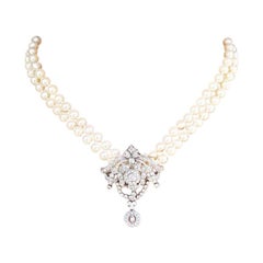 Belle Epoque White Gold and 1.38-Carat Diamond Pendant and Brooch