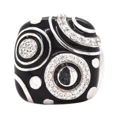 Anello Belle Etoile in argento 925 con smalto nero e CZ
