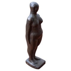 "Belle femme" female figurative bronze sculpture, Sweden ca 1950-60s