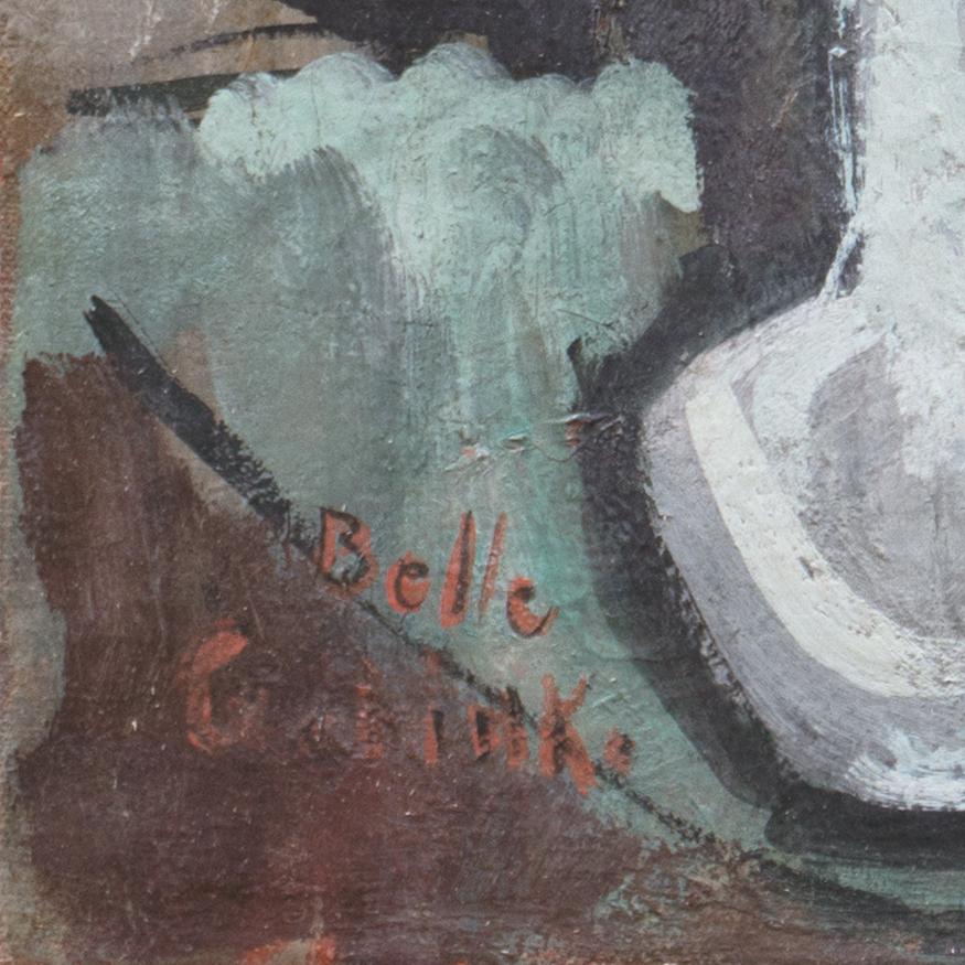„Interior with Still Life“, Dallas Art Museum, Modernistisches Ölgemälde, Künstlerin als Frau – Painting von Belle Golinko