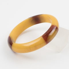 Belle Kogan Art Deco längliches Inlay Dot Bakelit Armband Armreif