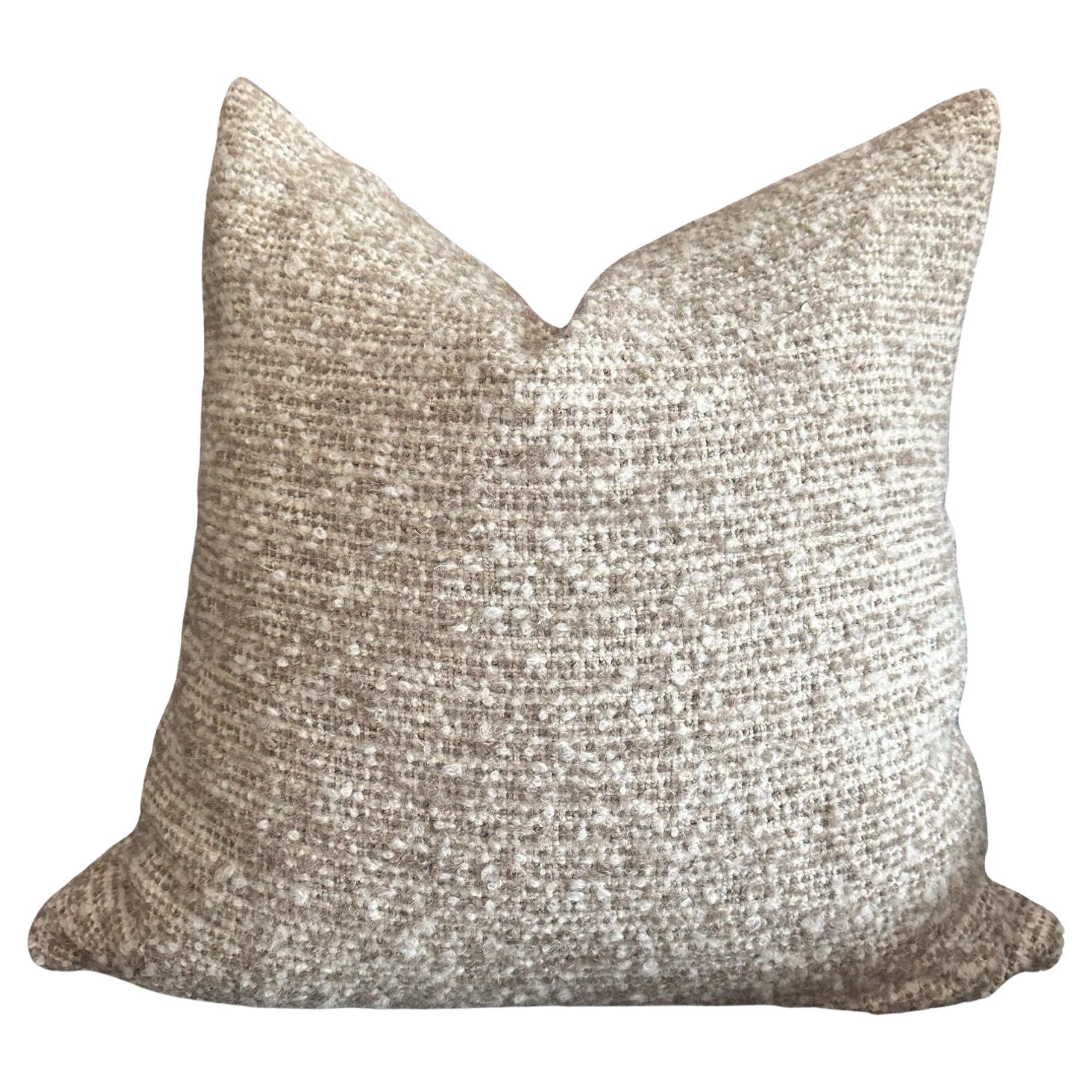 Belle Linen and Wool Blend Pillow with Down Insert For Sale