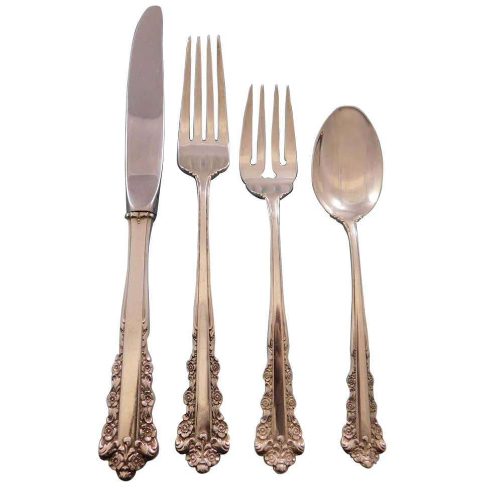 English Shell by Lunt Sterling Silver Flatware Set for 12 Service 64 ...