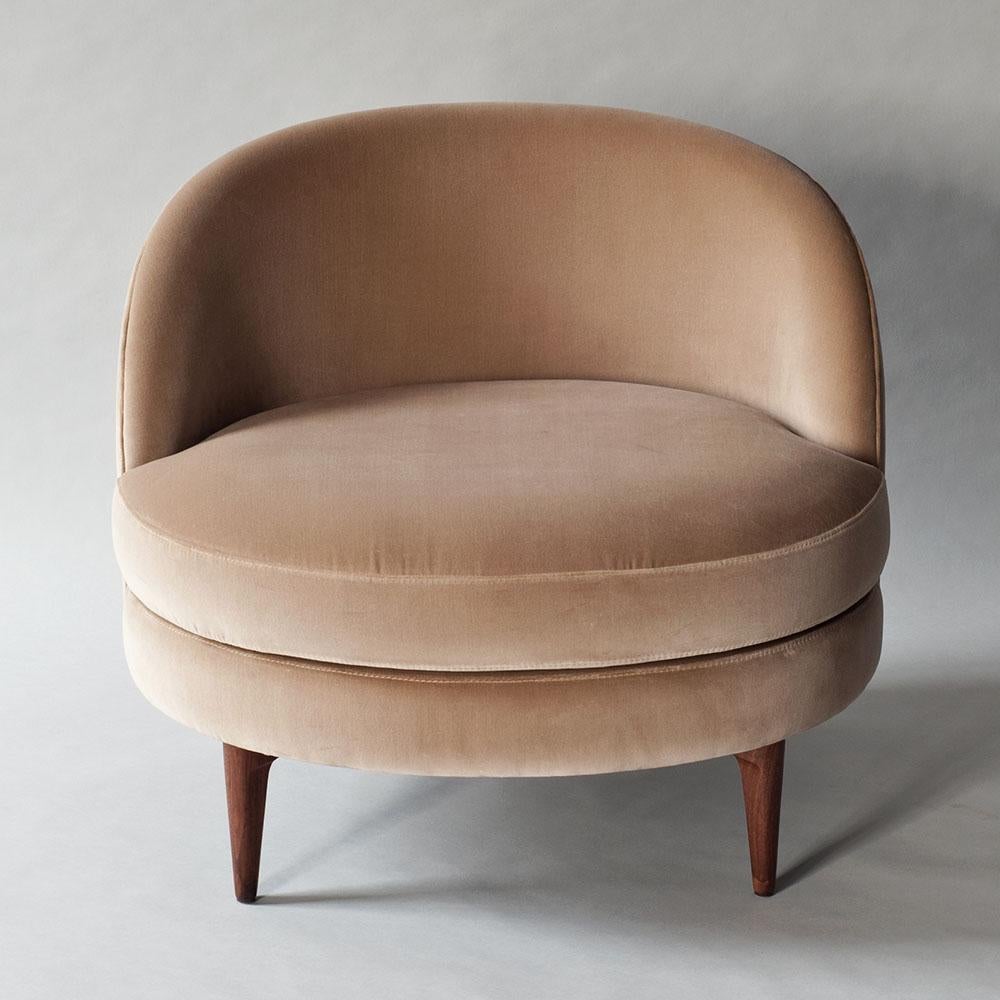 Belle Side Chair by DeMuro Das with Walnut Legs In New Condition For Sale In New York, NY