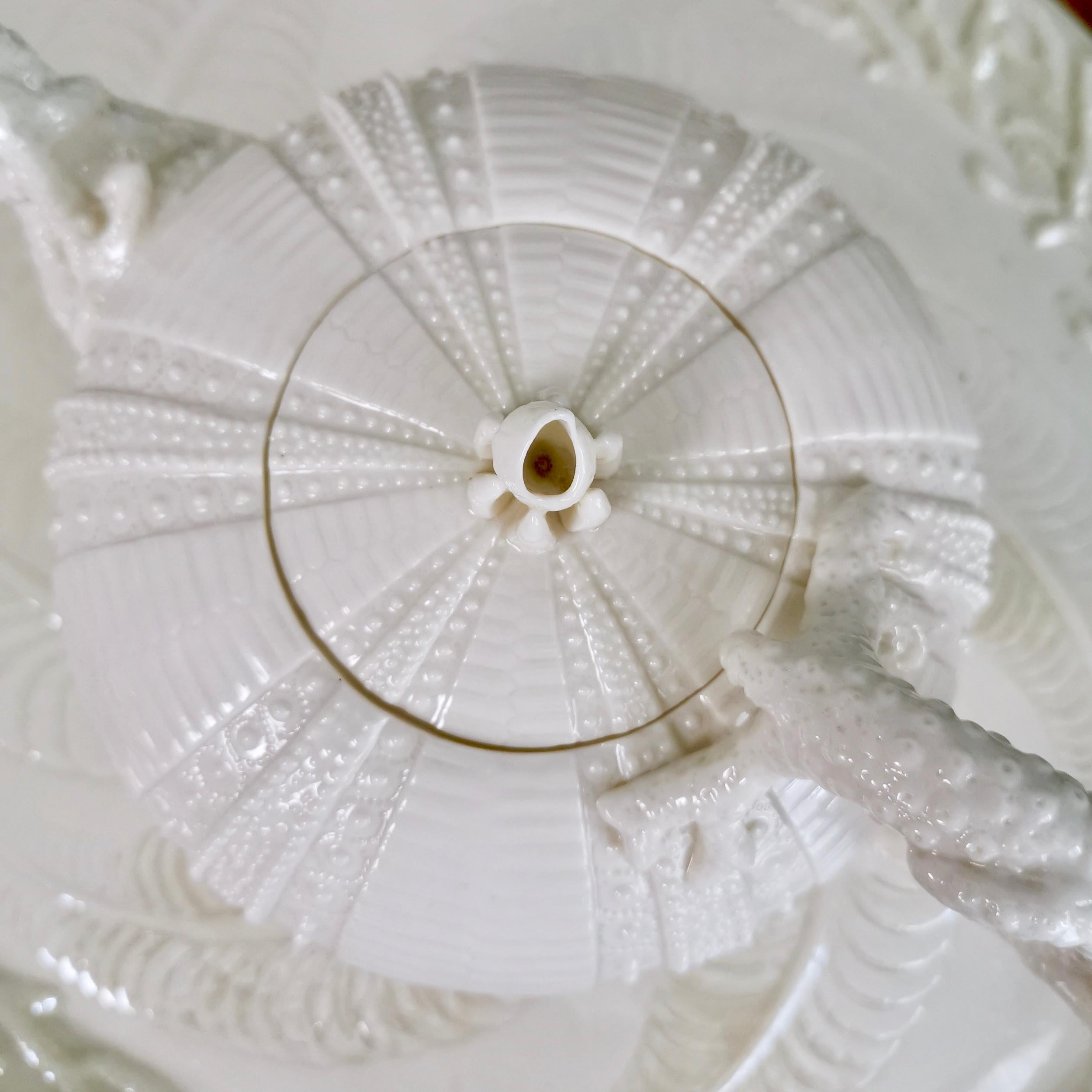 Belleek Porcelain Cabaret Tea Set, White Echinus, Victorian, 1867-1926 3