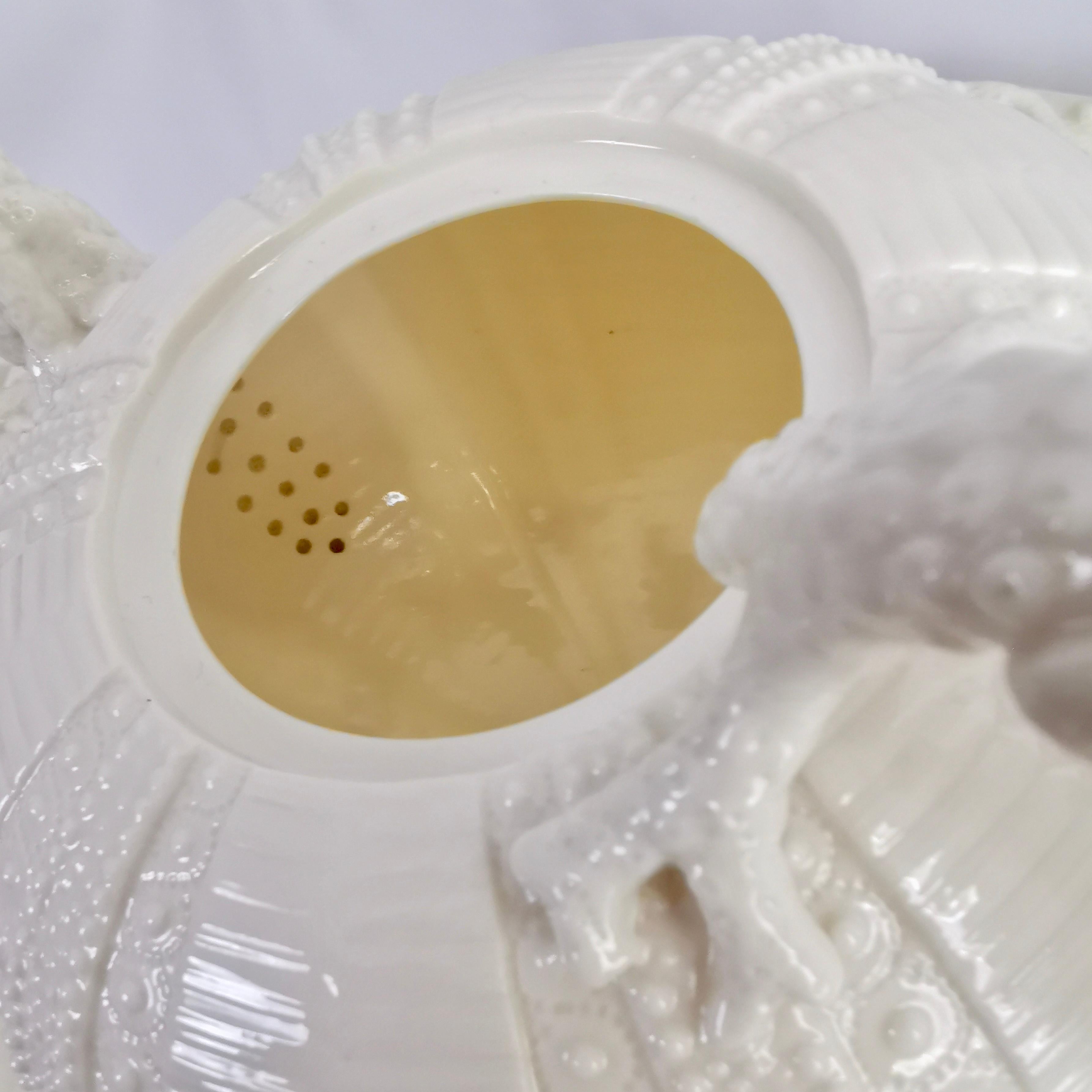 Belleek Porcelain Cabaret Tea Set, White Echinus, Victorian, 1867-1926 4