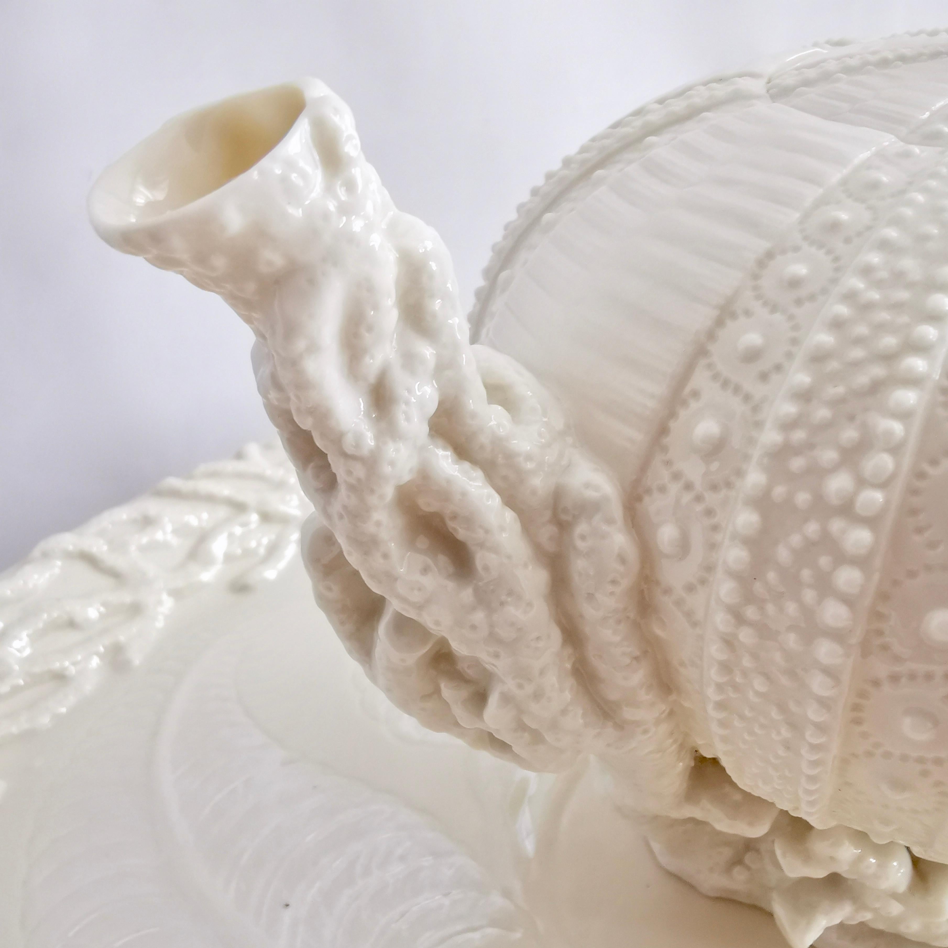 Belleek Porcelain Cabaret Tea Set, White Echinus, Victorian, 1867-1926 5