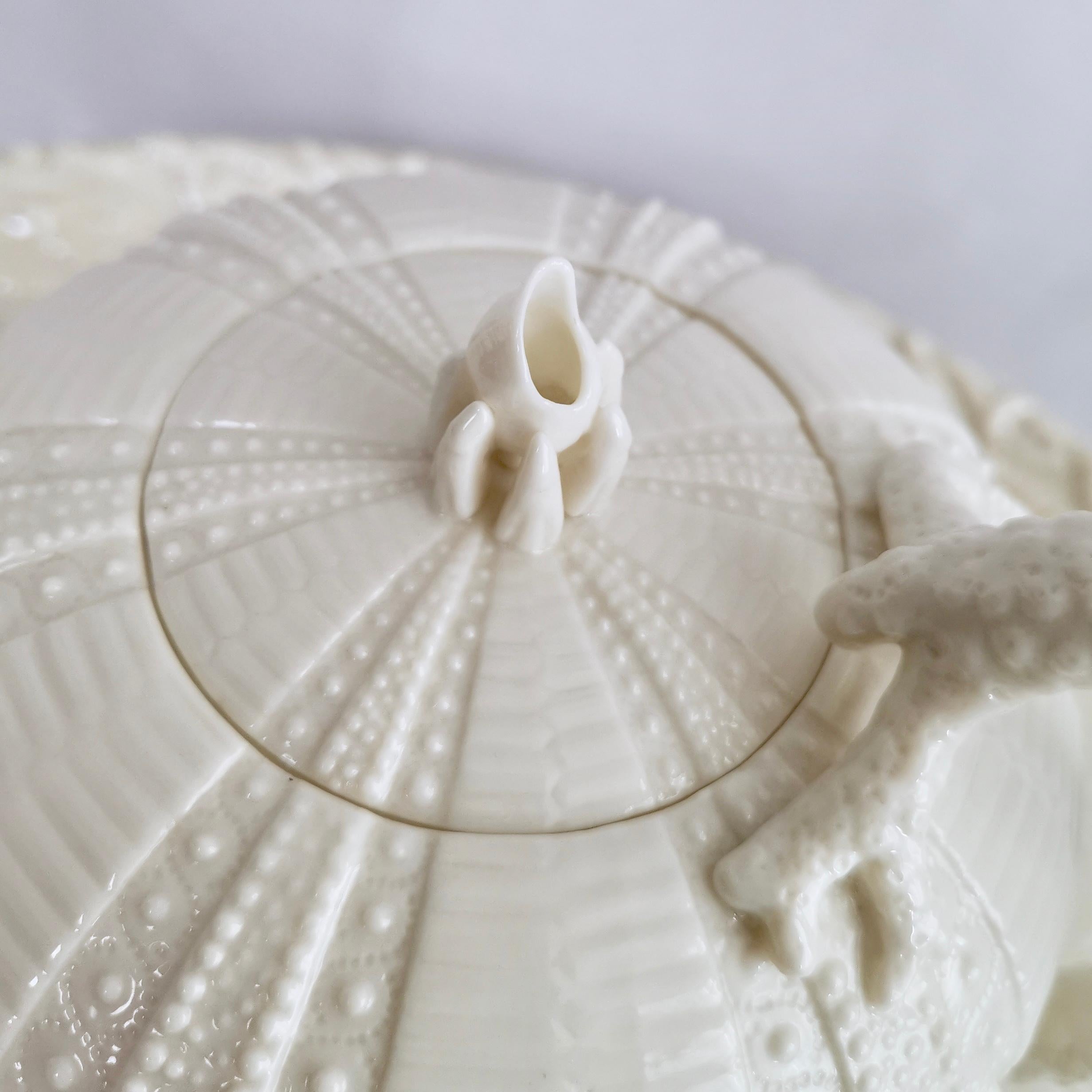Belleek Porcelain Cabaret Tea Set, White Echinus, Victorian, 1867-1926 2