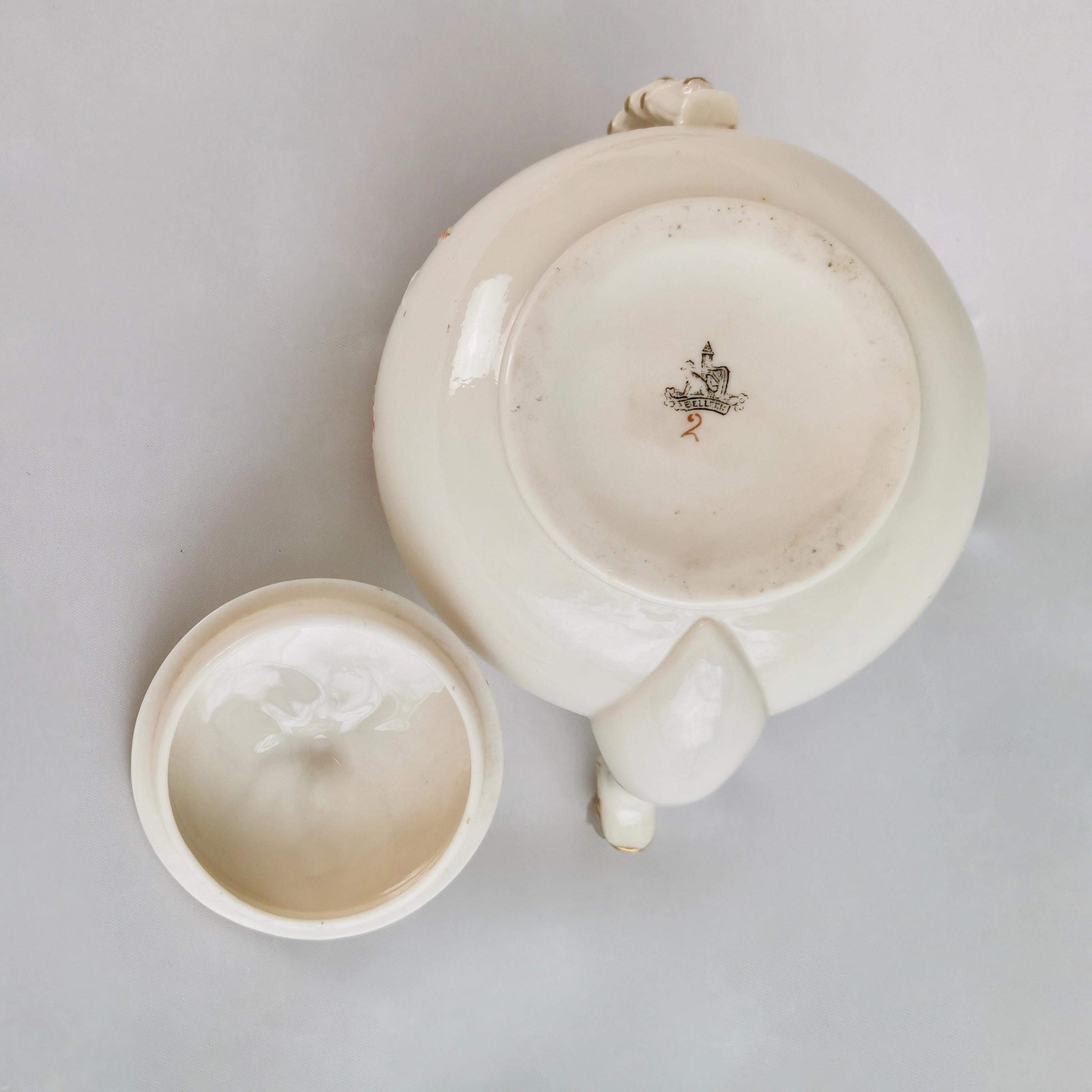 Belleek Porcelain Cabaret Tea Set for Two, Grass Design, Victorian 1863-1891 8