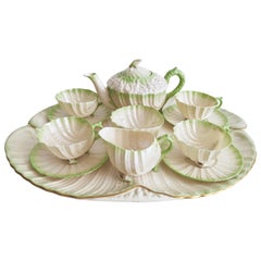 Belleek Cabaret Set, Green Neptune, 2nd BM 1891-1926