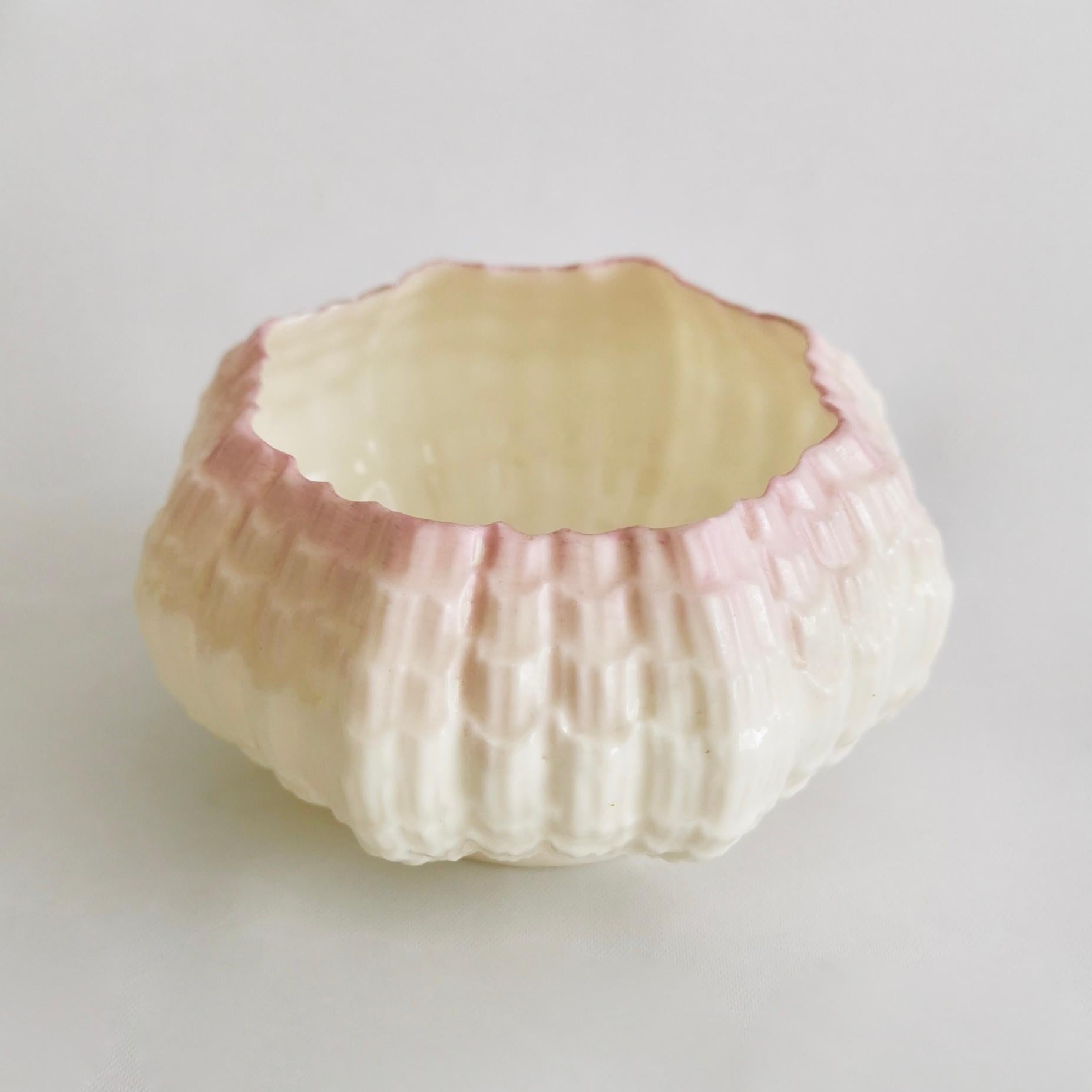 Late Victorian Belleek Porcelain Cabaret Tea Set, Pink Tridacna Shell, Victorian 1891-1926