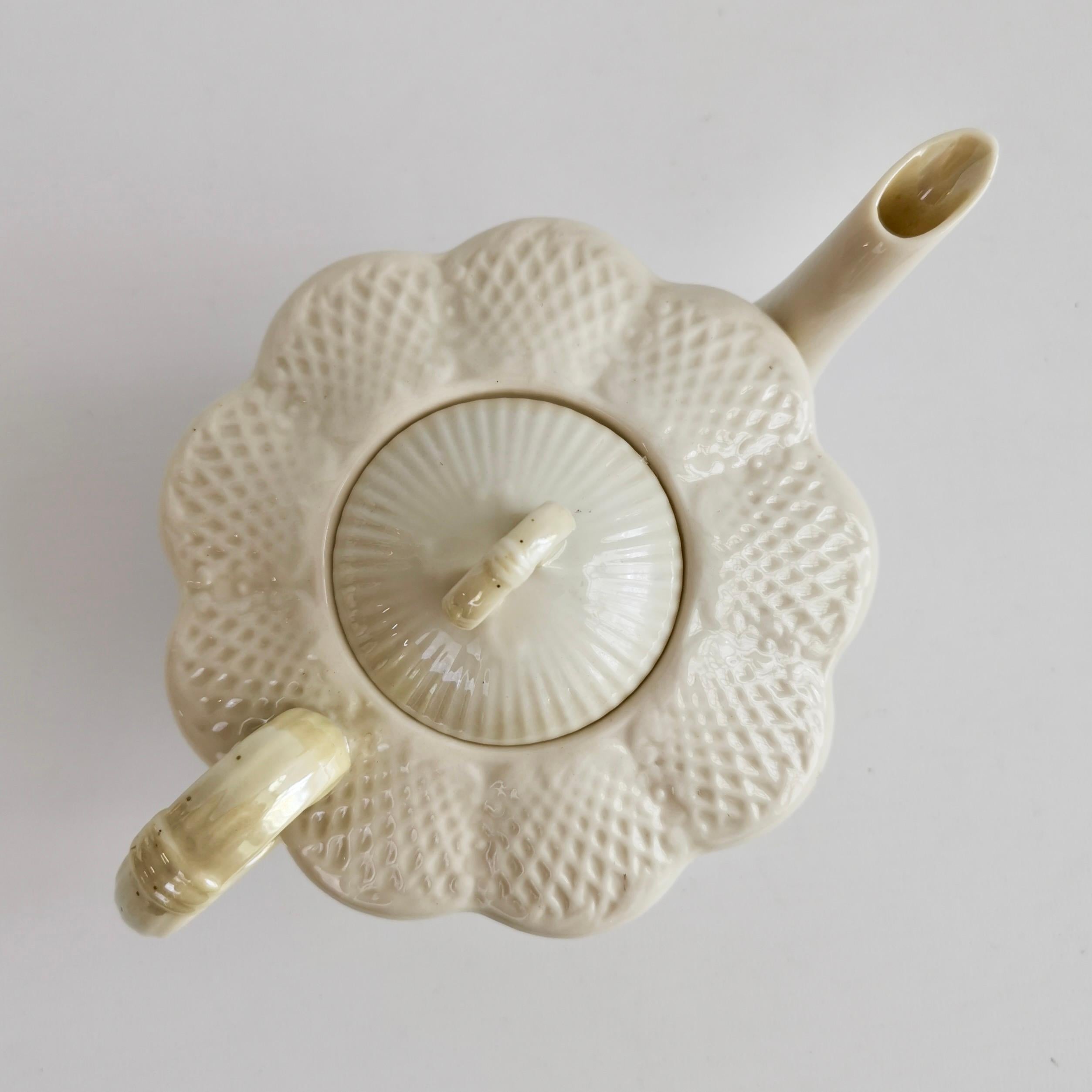 19th Century Belleek Cabaret Tea Set, Cream Cob Lustre, Erne, Victorian, 1890s For Sale