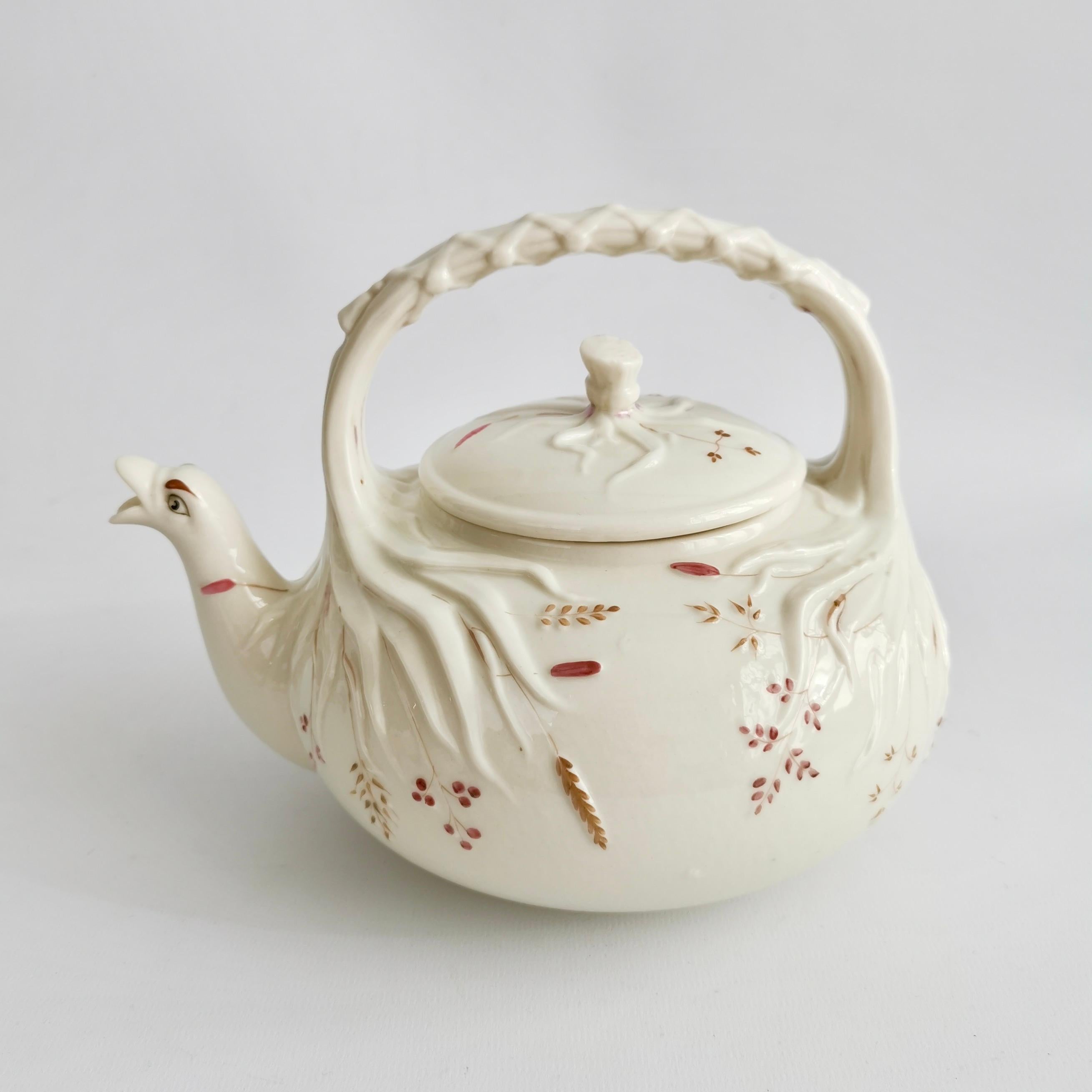 Victorien Service à thé Belleek Cabaret pour deux, motif de gazon crème, victorien 1863-1891 en vente