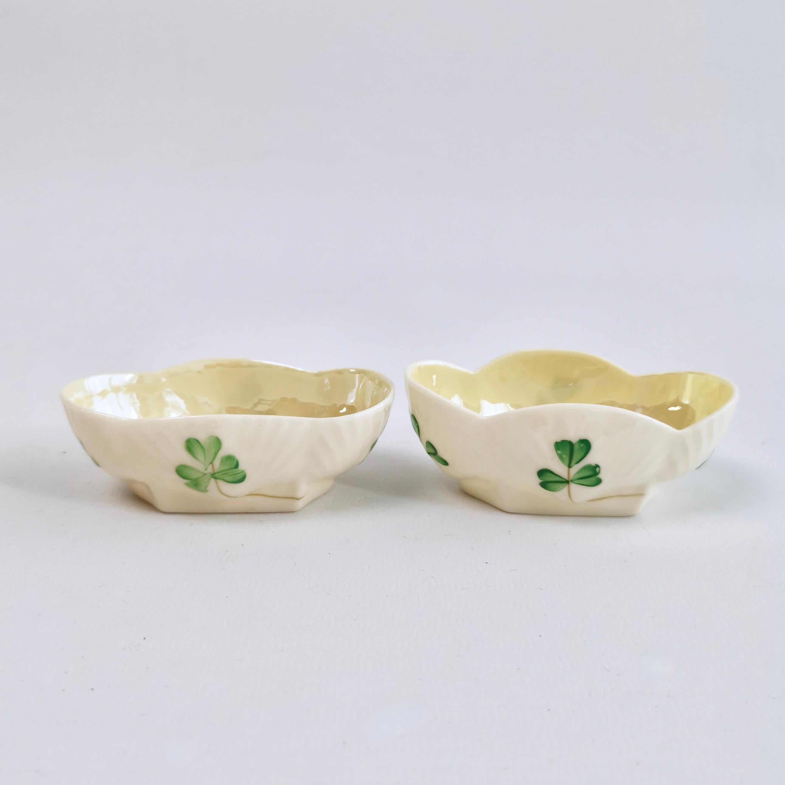 Porcelain Belleek Cabaret Tea Set for Two, Shamrock Pattern, 1891-1946 For Sale