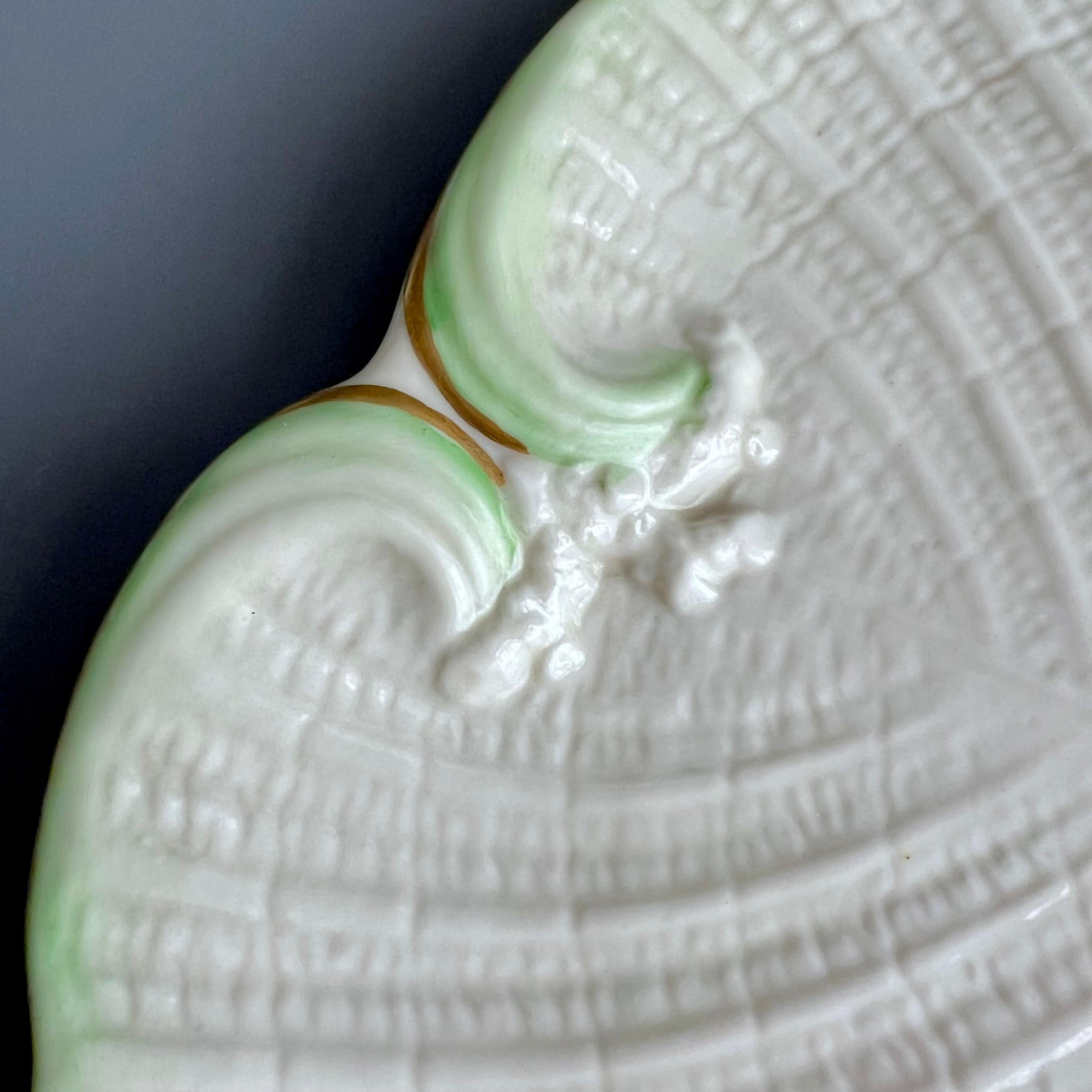 Belleek Cabaret Tea Set Serving Four, Green Neptune, 1863-1946 4