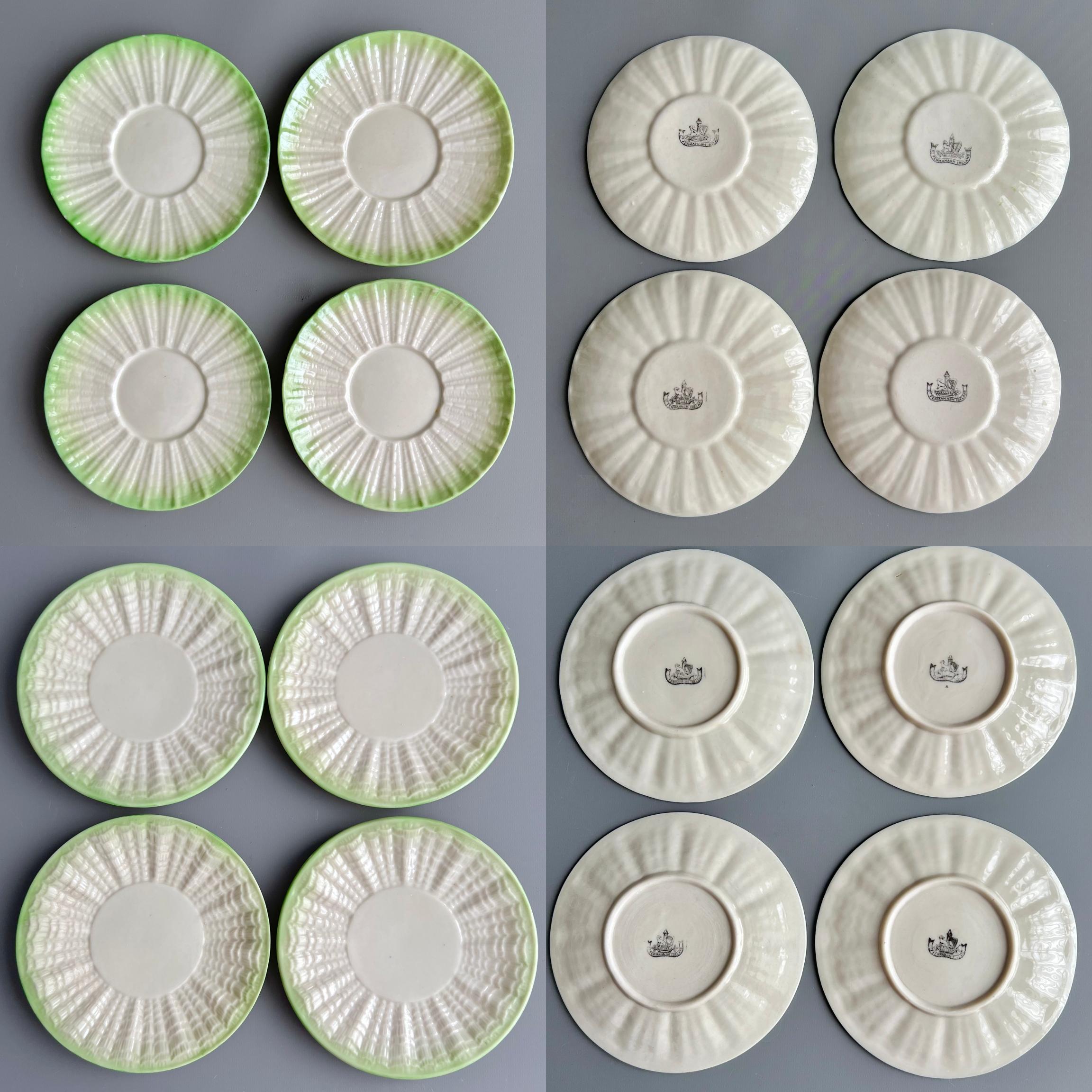 Belleek Cabaret Tea Set Serving Four, Green Neptune, 1863-1946 7