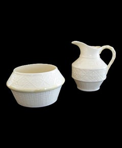 BELLEEK - 'Cleary' - Vintage Porcelain Cream & Sugar - Ireland - Circa 1965-1980
