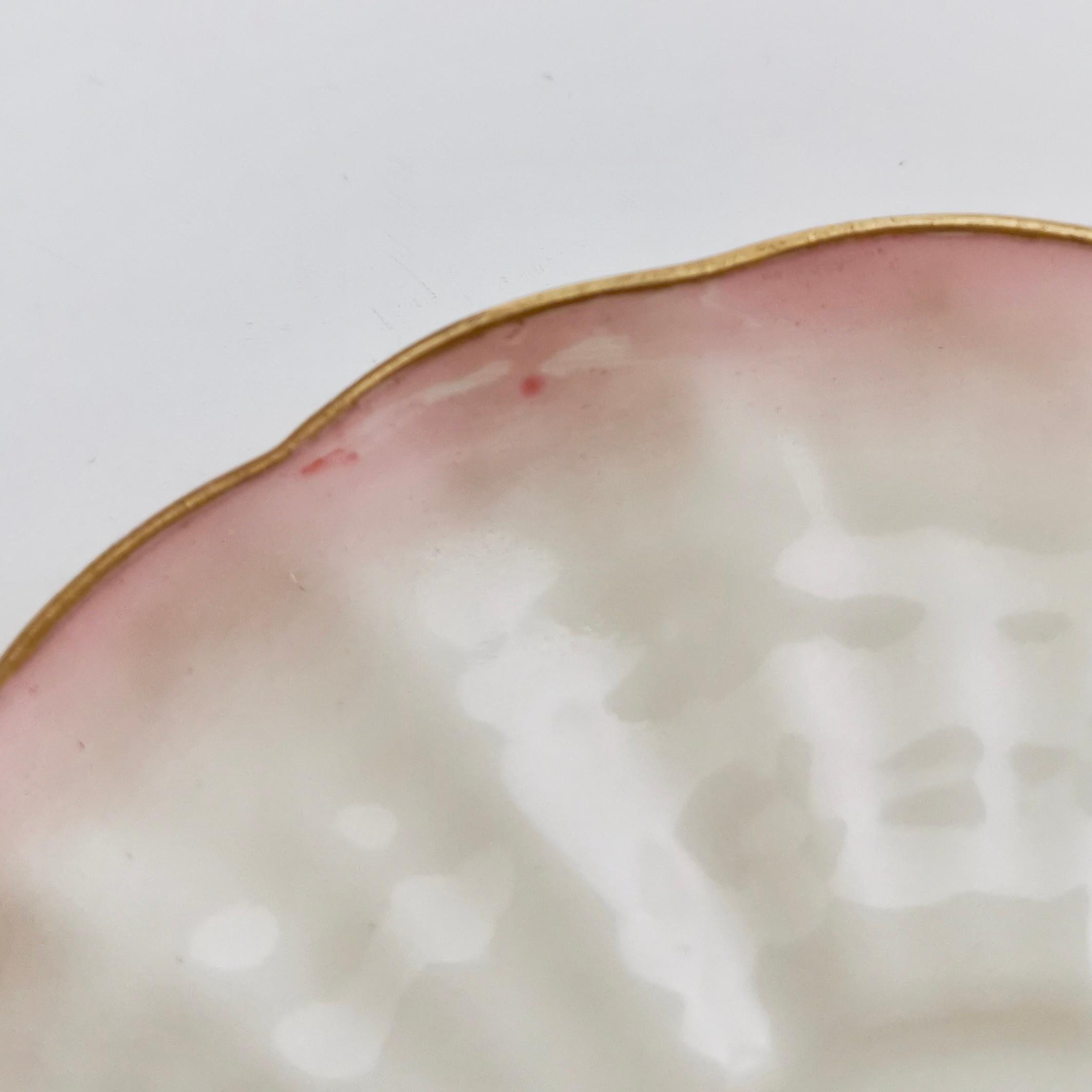 Belleek Porcelain Demitasse Cup, Soft Pink Tridacna, Victorian 1891-1926 5