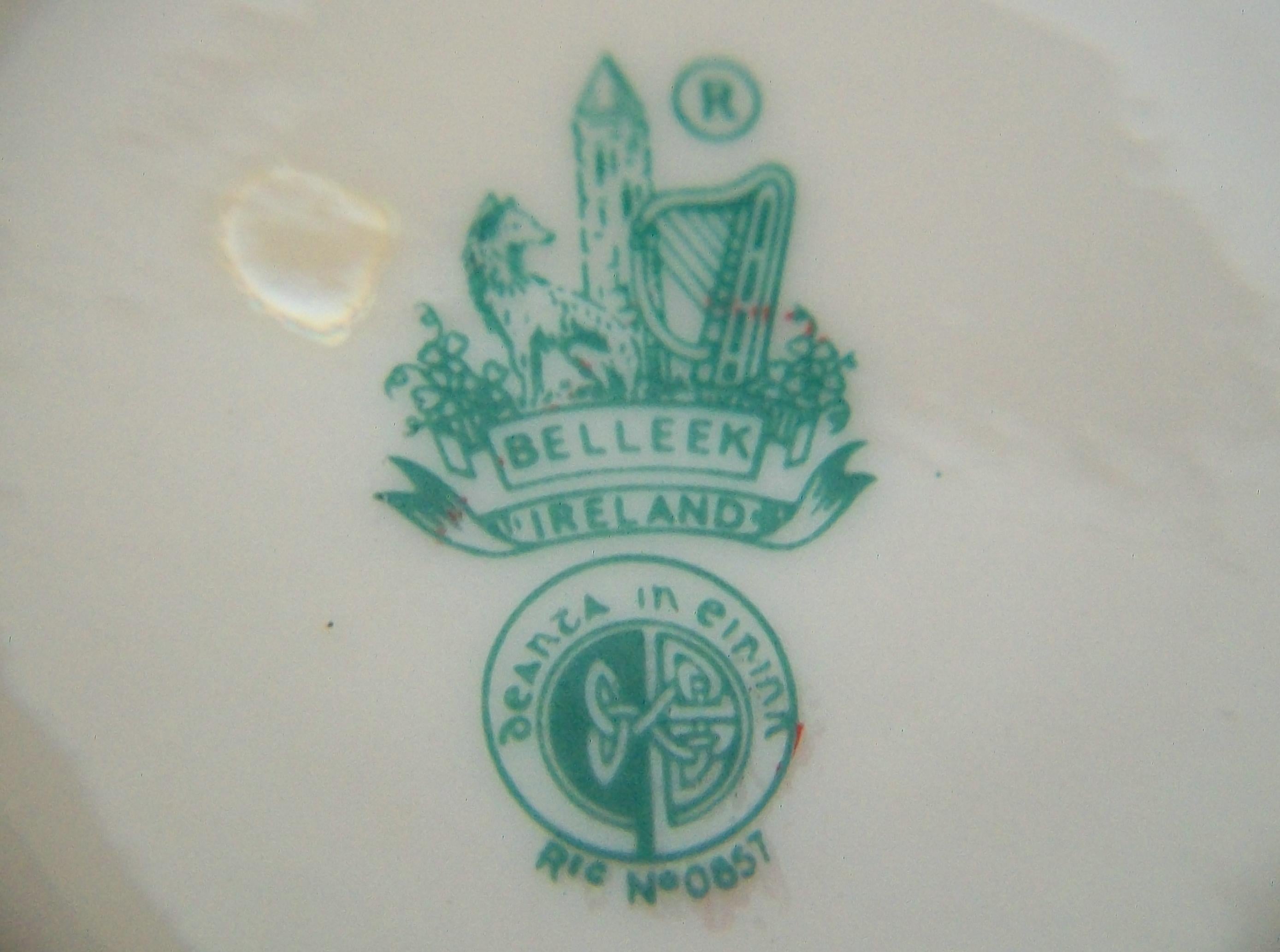 BELLEEK - 'Neptune' - Ceramic Cream Jug & Sugar Bowl - Ireland - Circa 1955-1980 4