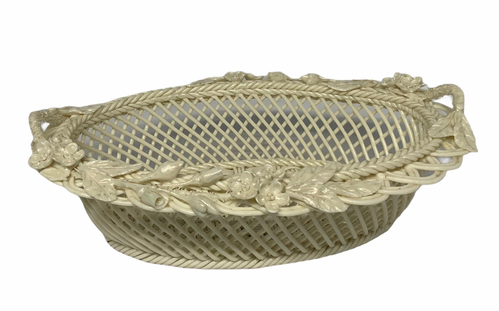 Belleek Pearly Paria Porcelain Woven Basket 3