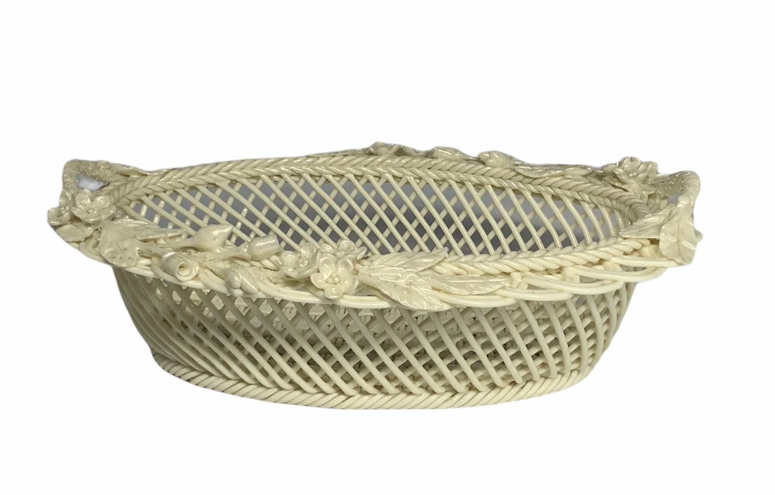 Belleek Pearly Paria Porcelain Woven Basket 7