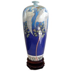 Belleek Willets Art Nouveau Hand Painted Porcelain Vase, 1908