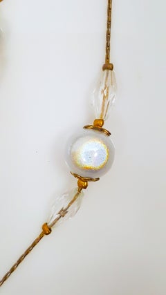 Antique 8 BallCutMoonstones French BelleEpoque GiltFiligree Earrings & Necklace