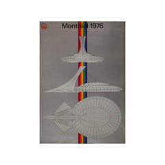 Striking 1972 original poster Summer Olympics in Montréal in 1976