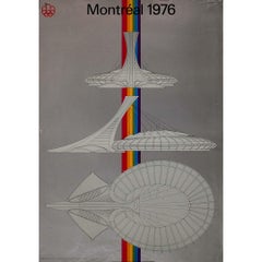 Striking 1972 original poster Summer Olympics in Montréal in 1976