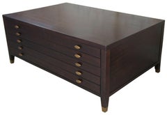 Bellemeade Signature Blake Map Coffee Table Mahogany Apothecary Storage Cabinet