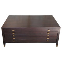 Retro Bellemeade Signature Blake Map Coffee Table Mahogany Apothecary Storage Cabinet