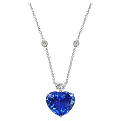BELLEROPHON 4.24 Carat Heart-Shaped Ceylon VIVID BLUE Sapphire Platinum Necklace BELLEROPHON 4.24 Carat Heart-Shaped Ceylon VIVID BLUE Sapphire Platinum Necklace