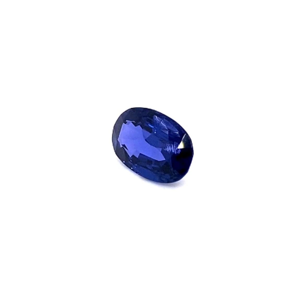 Women's or Men's Bellerophon Gemlab Certified 4.34ct Blue Sapphire Natural Gemstone For Sale